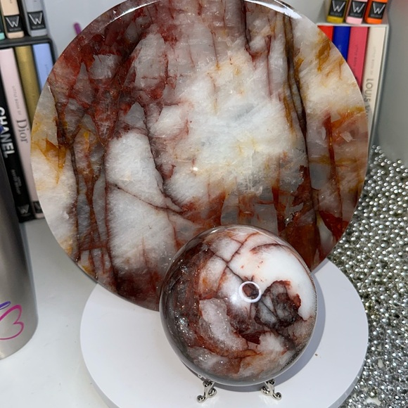 Hematoid (Fire) Quartz Large Sphere - 001 91MM 1090g - FIREQTZSPHERE001 - Picture 7 of 7